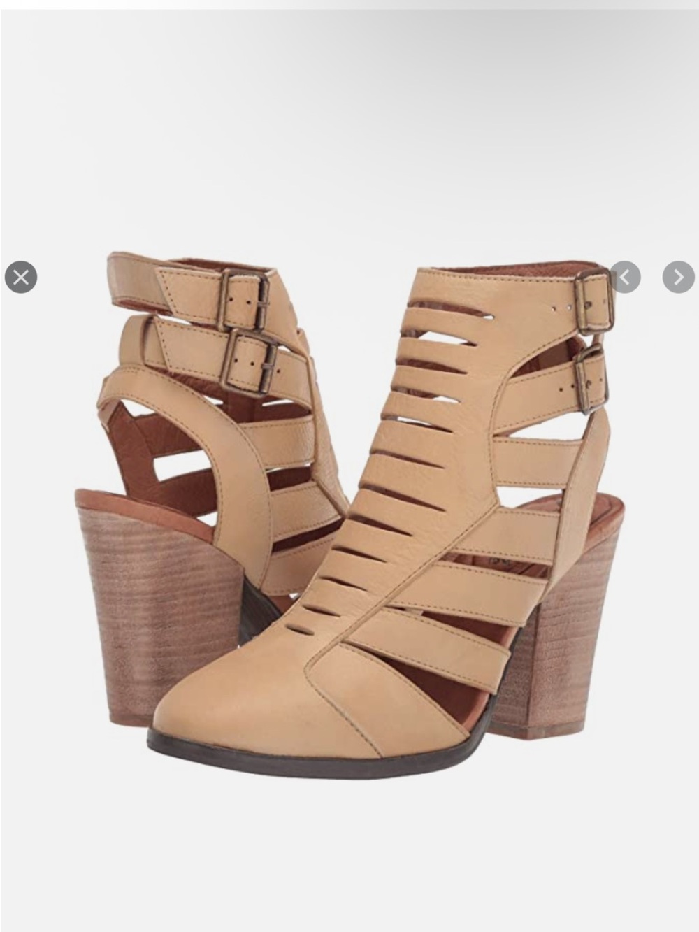 $178 Free People Hayes Cutout Natural Beige Leather Boot Bootie